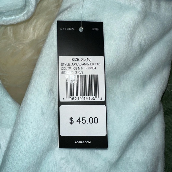 NWT Adidas Ice Mint Fuzzy Sweatshirt - Picture 2 of 4